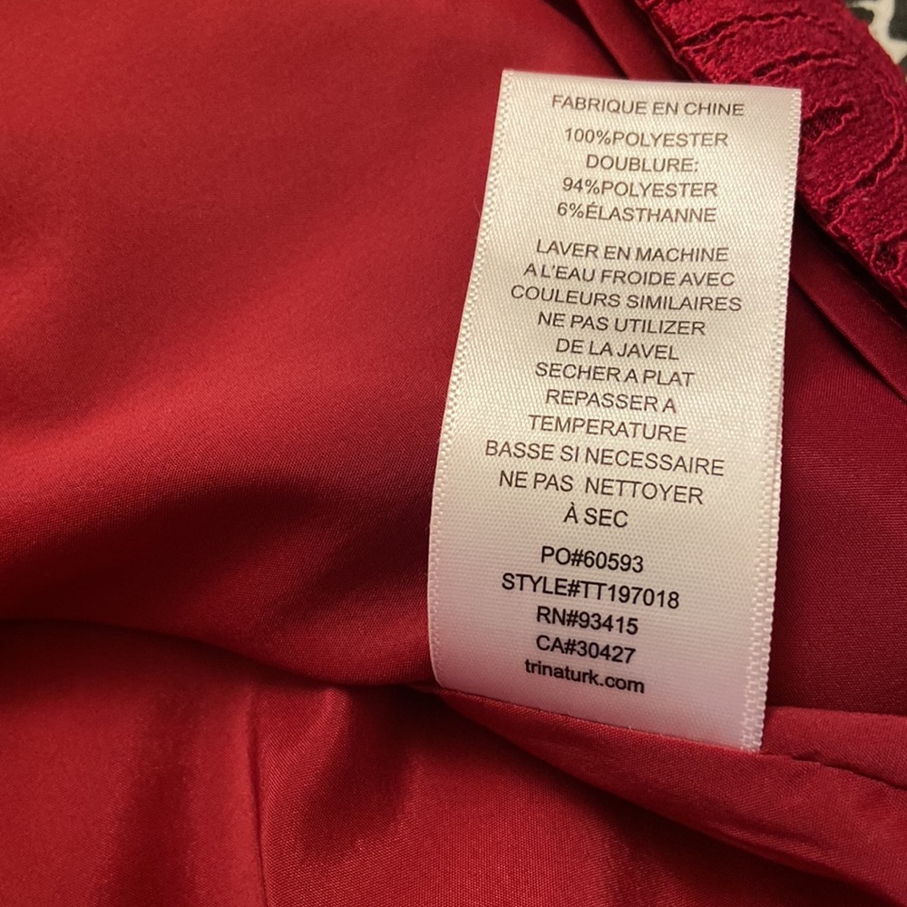 Like New Trina Turk Mai Tai Red Lace Dress Size 8 - Picture 10 of 11